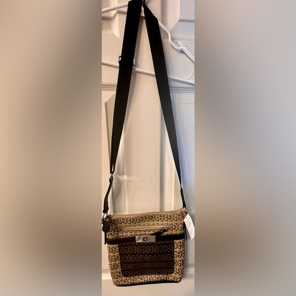 NWT Giani Bernini Block Signature Pocket North South Crossbody - Taupe Brown - Picture 7 of 16